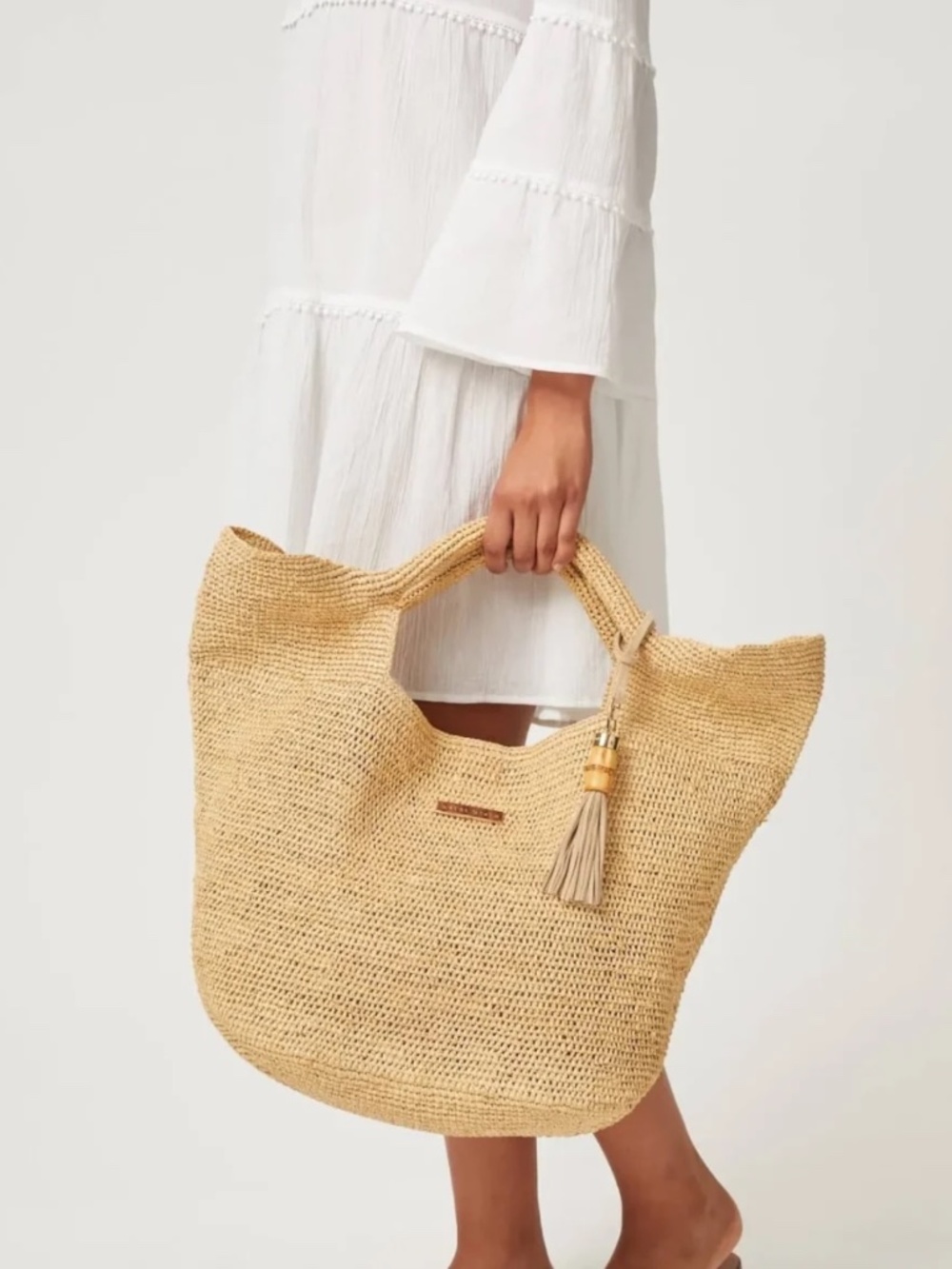 Heidi Klein Grace Medium Raffia Bucket Bag tote